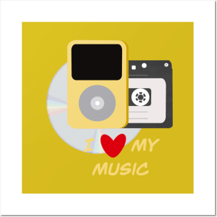 I Love My Music - Yellow Posters and Art